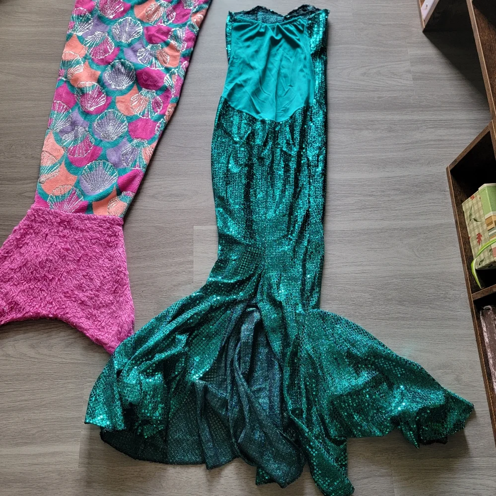 2pcs mermaid costume